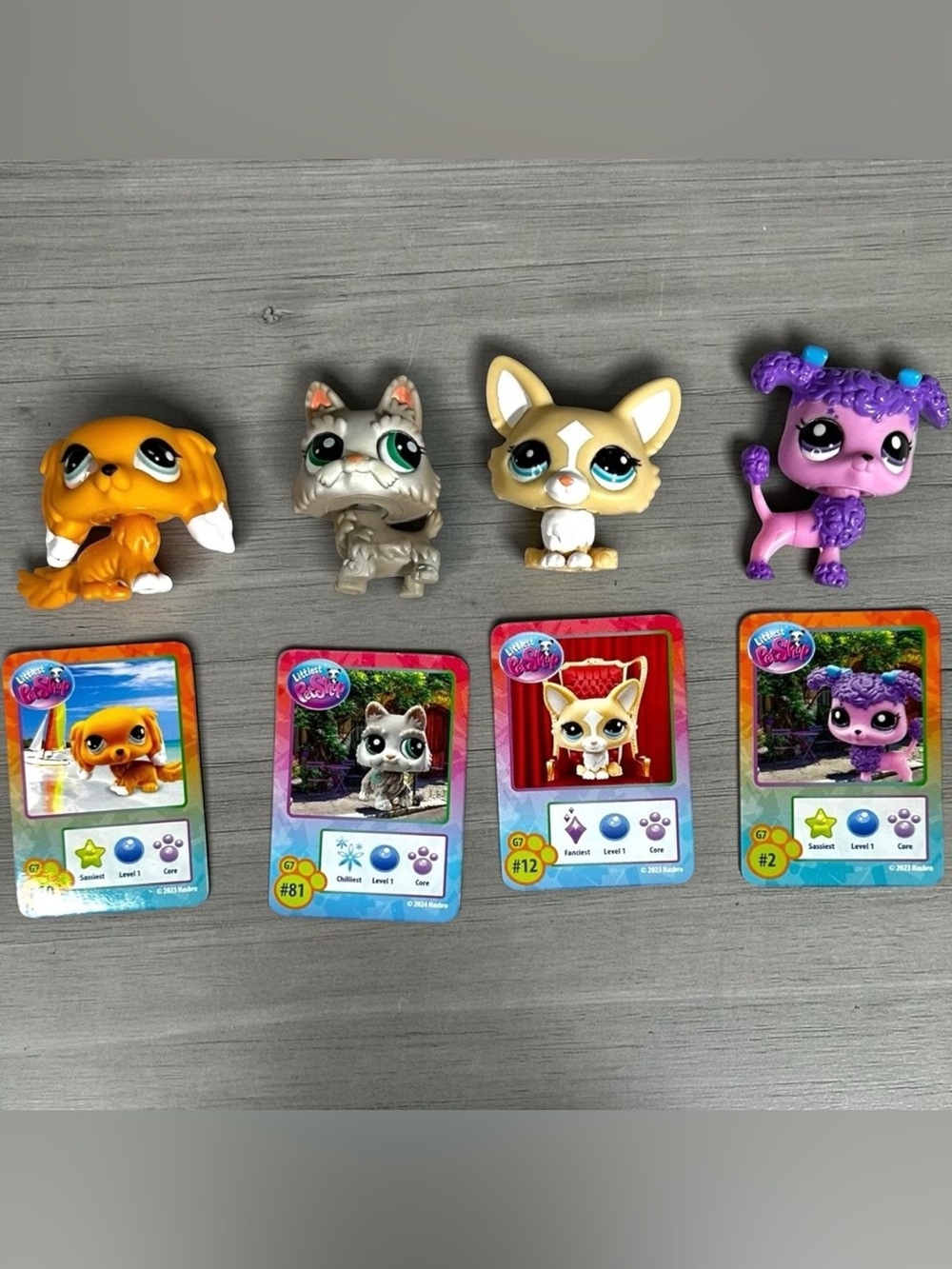 LPS G7 Lot of 4 Dogs Basic Fun 2024 #2 #10 #12 #8 Littlest Pet Shop Toys Play